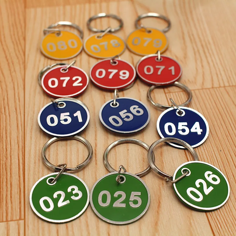 Digital Listing Metal Number Plate Hotel Key Storage Pool Bathroom Queuing Goods Luggage Cabinet Mark Number Round Hand