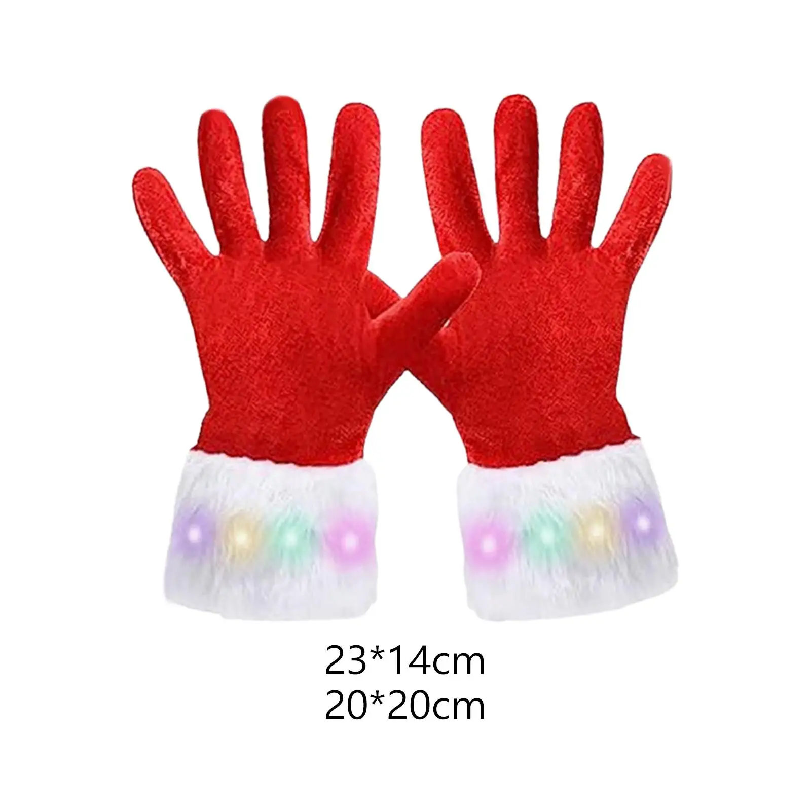 Christmas Red Gloves Reusable Santa Claus Gloves for Gift Dressing up Xmas