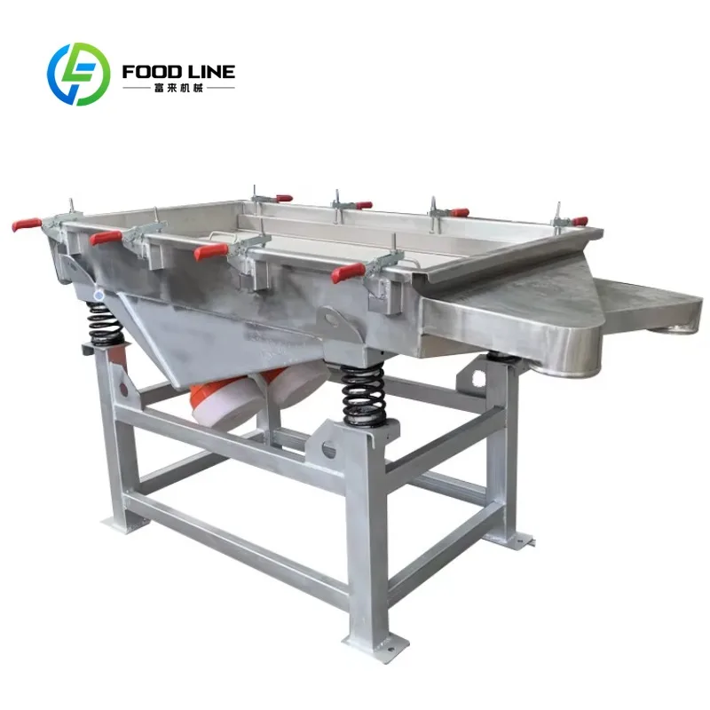Customized linear vibrating sieve straight vibro screener high efficiency for popcorn spice sawdust food processing plant
