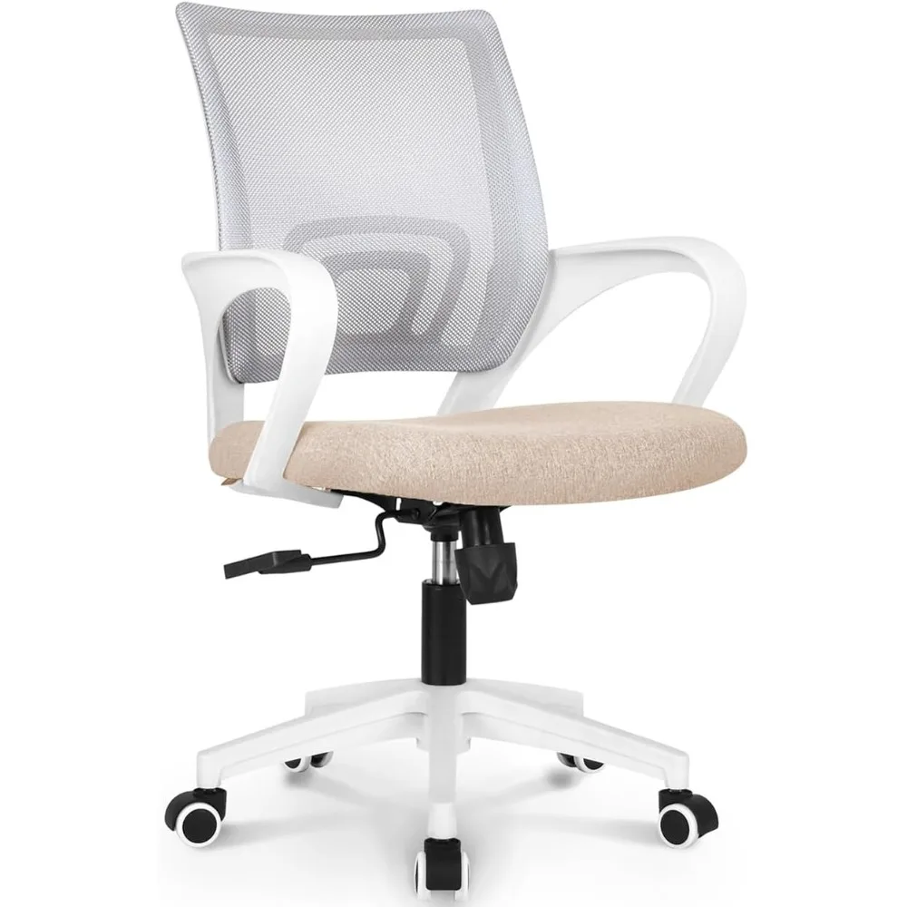 

Office Desk Computer Chair Ergonomic Mesh Gaming Mid Back Seat with Comfy Lumbar Support Adjustable Height Swivel for Home Task