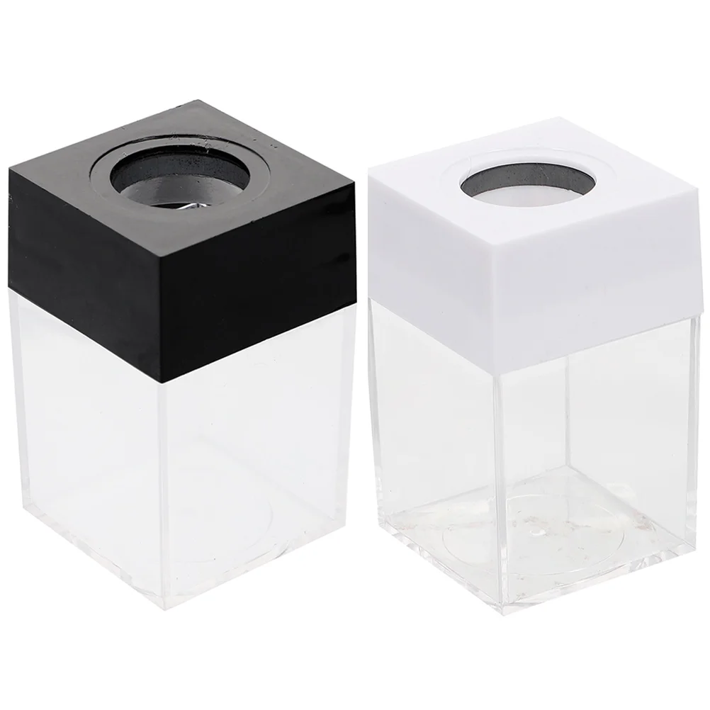 

Magnetic Paper Clip Case Transparent Holder for Clips Pins Nails Screws Container Square Tube Storage Bucket Large Capacity