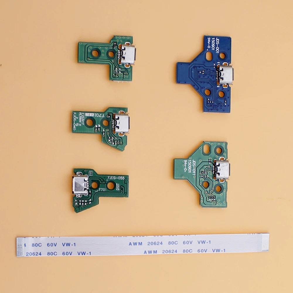 For PS4 Controller Micro USB Charging Board Port Socket jack Dock 12Pin 14Pin JDS 001 011 030 040 055 Connector Cable