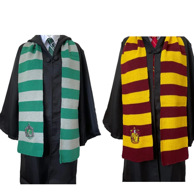 Halloween 4 Colors Harris Scarf Hogwarts Slytherin University Emblem Gryffindor Scarfs Cosplay Accessories Gift Prop Party