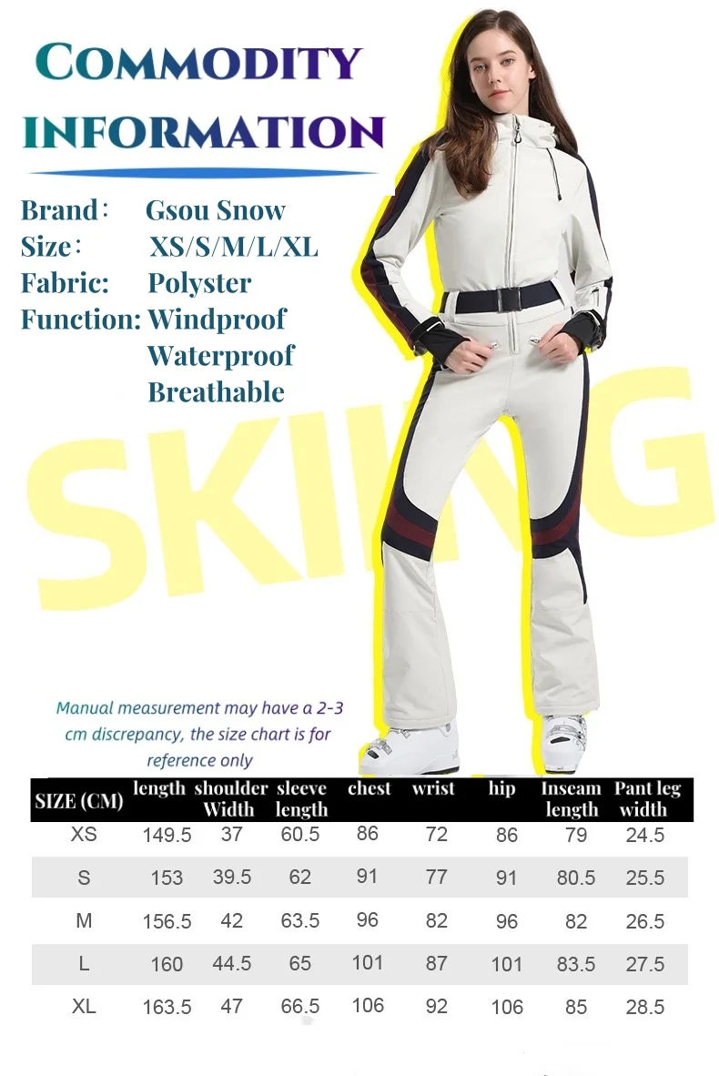 Ski Suit Snowboard Women Thickening Slim Fit Overall Winter Windproof Waterproof Breathable Thermal Sports Ski Jacket Ski Pants