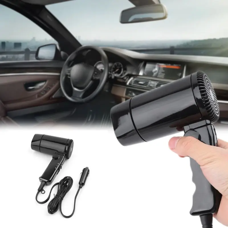 Portable 12V Car-styling Hair Dryer Hot Cold Folding Blower Window Defroster