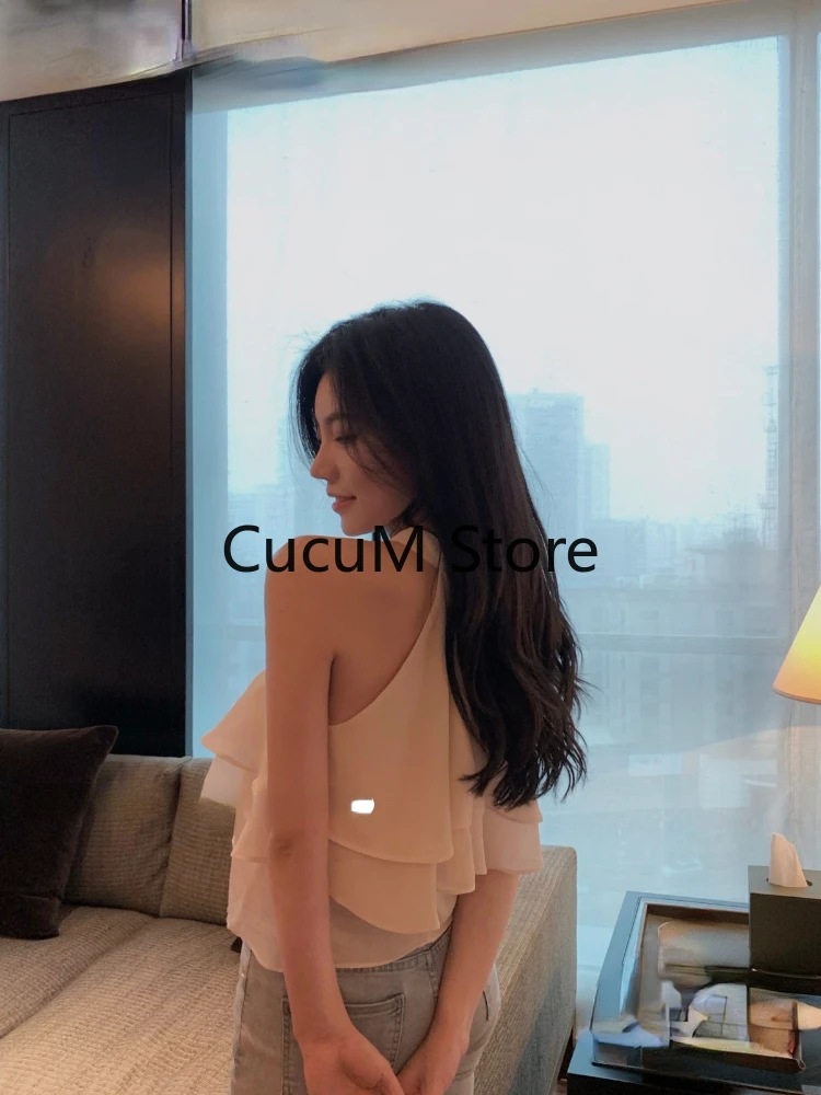 2023 Summer Pure Color Korean Style Fashion Blouse Office Lady New Basic Sexy Sleeveless Tops Woman Beach Casual Slim Clothing