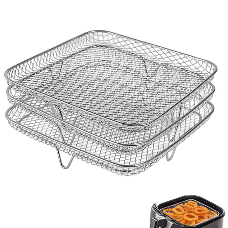 

8Inch 3-Layers Square Air Fryer Rack For Instant Vortex Air Fryer COSORI Air Fryer