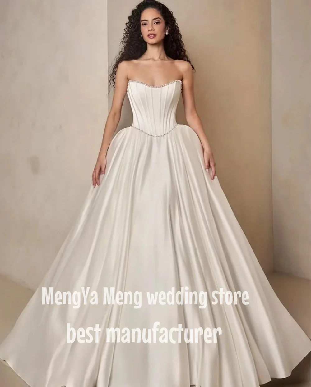 

ZHUISHU великолепное атласное свадебное платье цвета слоновой кости с корсетом, пышная юбка, свадебное платье с длинным шлейфом, индивидуальное свадебное платье в стиле вестерн, элитный