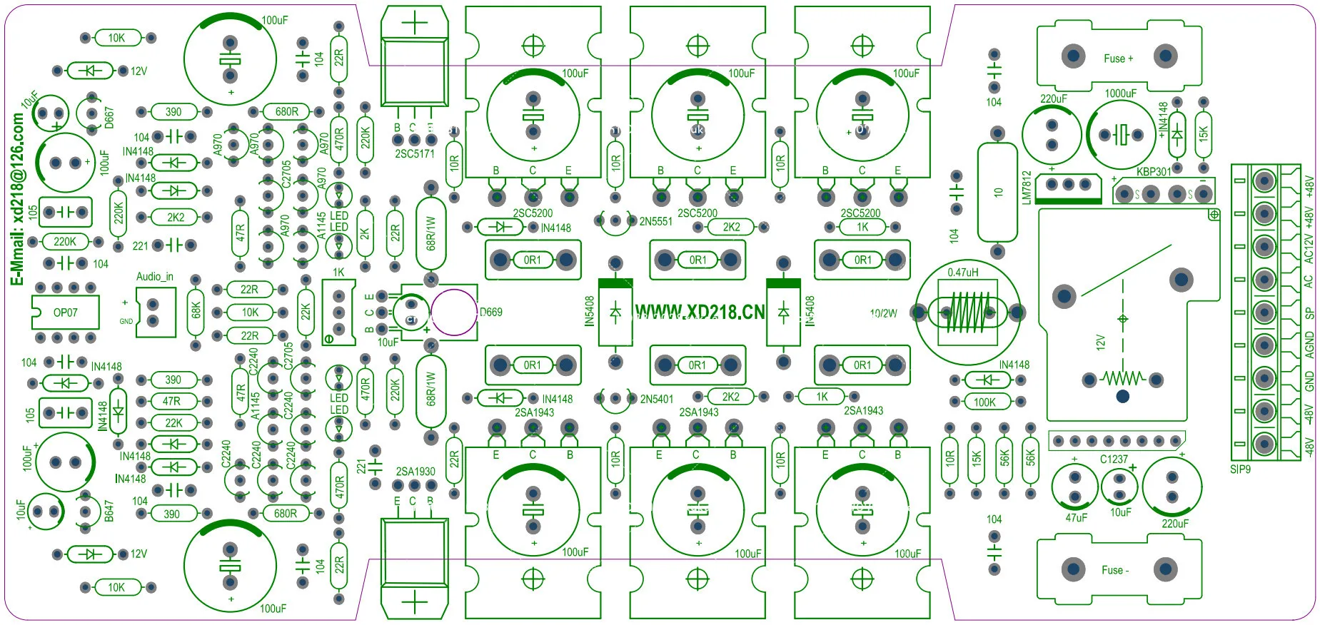 MA-9S2/300W Mono Class A and B Power Amplifier Board (finished Product Without Radiator)