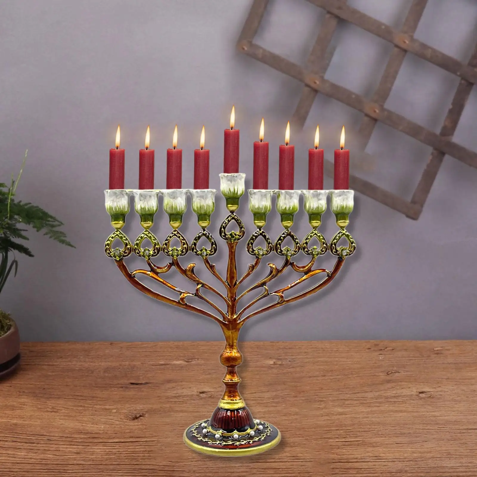 

Подсвечник с 9 ветками, Ханука, Менора, свечи, центральная часть, декоративная элегантная форма сердца для вечеринки, Рождества