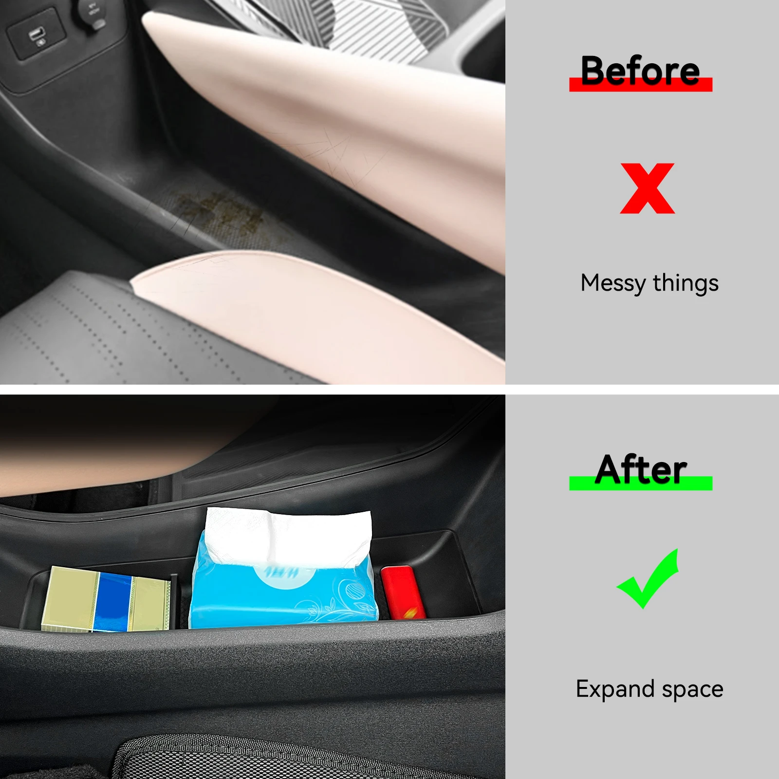 Smabee for BYD Seagull/ Atto 1 /Dolphin Mini 2023-2025 Lower Center Console Storage Box Central Bottom Divider Tray Accessories