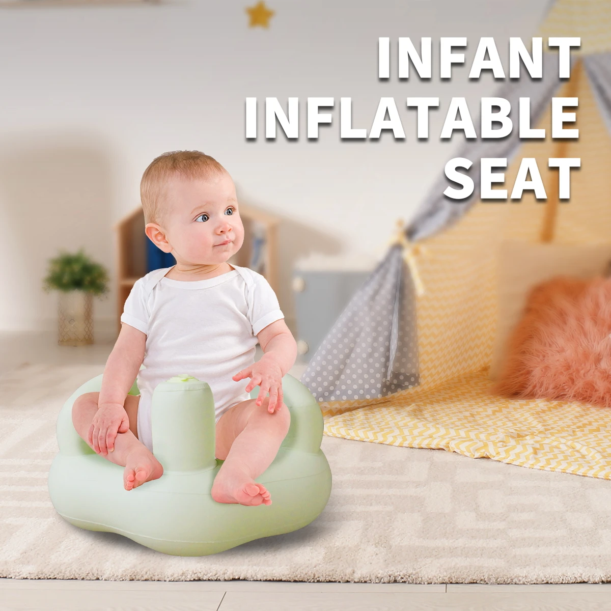 

Baby Seat Learning Seat Baby Inflatable Sofa Christmas Baby Dining Chair Sit-Stand Bath Stool Anti-fall Chair Baby Support Seat