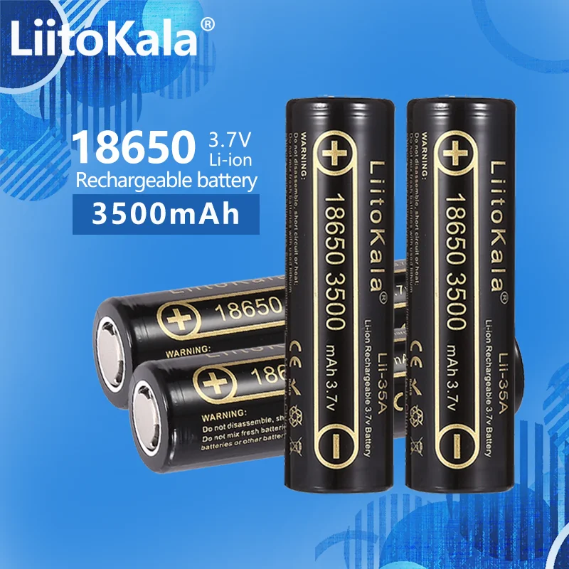 4 sztuk LiitoKala Lii-35A 18650 baterii 3.7V 3500mAh rozładowania 3.7v akumulator do latarki latarka reflektor baterii