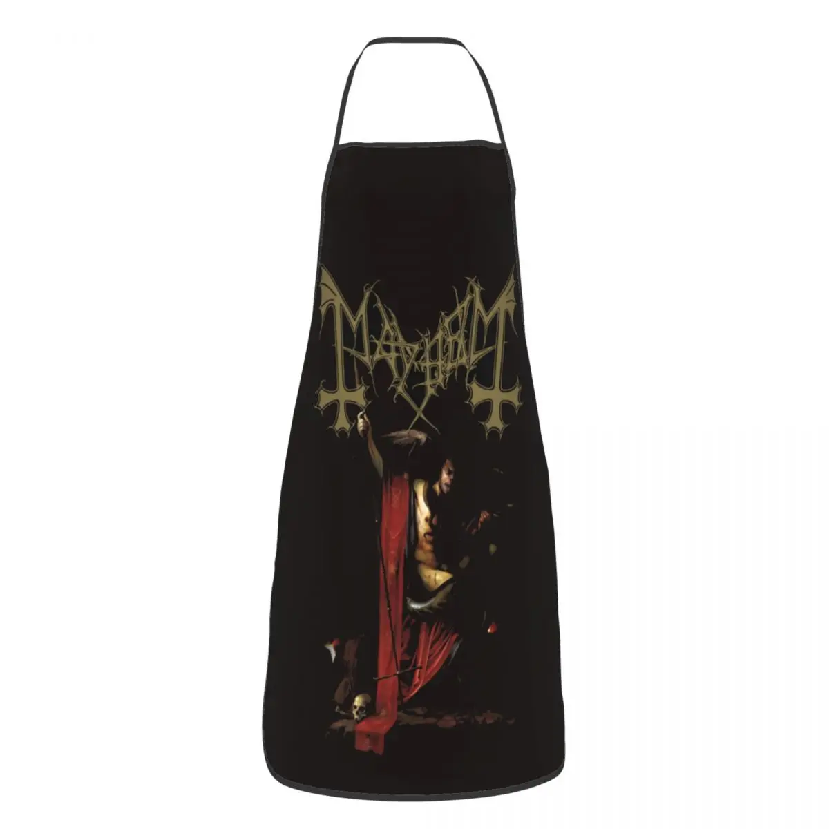 Custom Unisex Mayhems Daemon Black Metal Band Bib Apron Adult Women Men Chef Tablier Cuisine for Cooking Kitchen Gardening