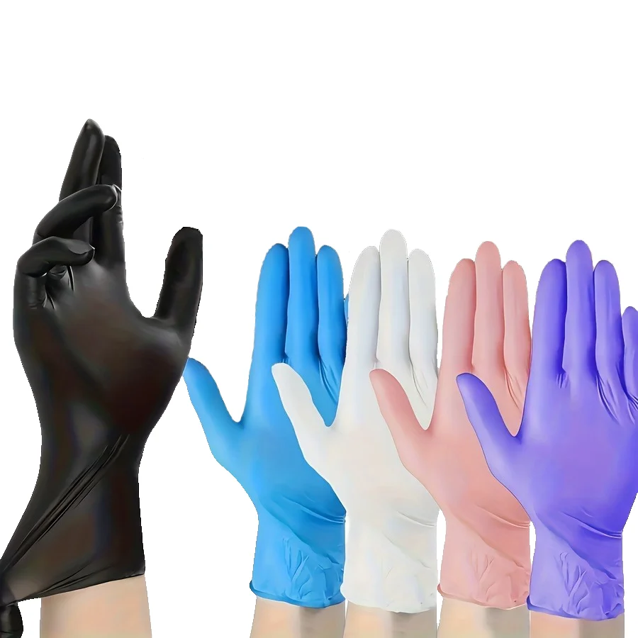 100pcs Disposable Nitrile Gloves Waterproof Durable Suitable for Kitchen Food Processing Beauty Salon Household Cleaning Gloves