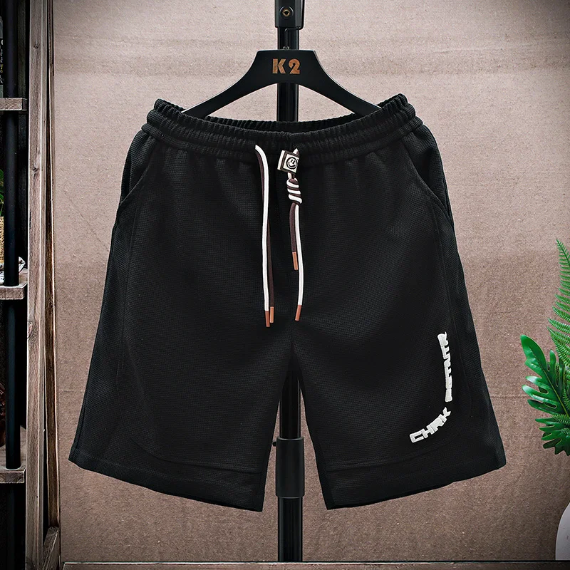 

Мужские летние тонкие свободные шорты-бриджи для пляжа, удобные, дышащие, из полиэстера, модные, в городском стиле