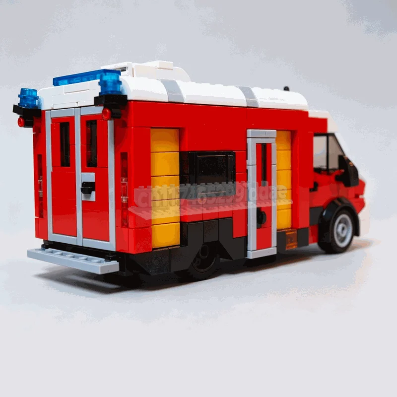507PCS MOC City Emergency Rescue Ambulance Van Vehicle Model Building Blocks DIY Creative Assembly Popular Collection Toy Gift