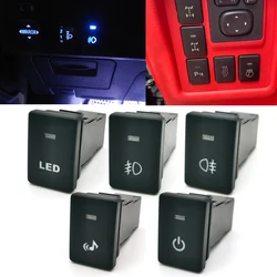 Blue LED Light DRL Power On Off Rearview Mirror Heating Button Front Rear Fog Light Switch for Toyota Camry Prius Corolla PRADO