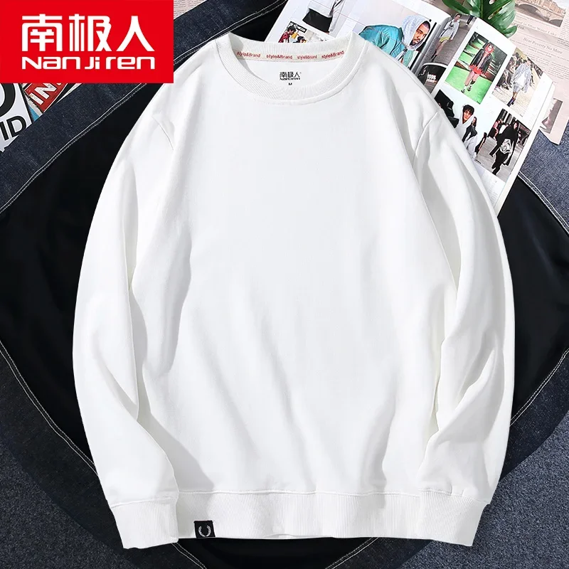 

Men's Sweater Spring and Autumn Loose Large Size Popular Crew Neck Coat Men's Sports Leisure Trendy Pure Color All-Matching 1Pc