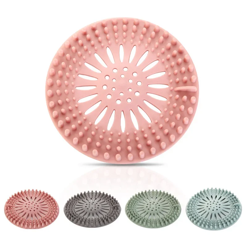 Silicone floor drain cover, bathroom drain outlet, hair odor proof filter, anti clogging adsorption sink cover