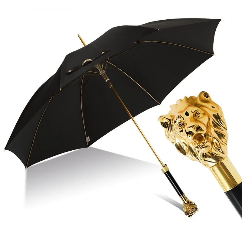 

Black Designer Umbrella Luxury Girls Long Reinforced Men's Umbrella Automatic Paraguas Resistente Al Viento Y Agua Home Garden