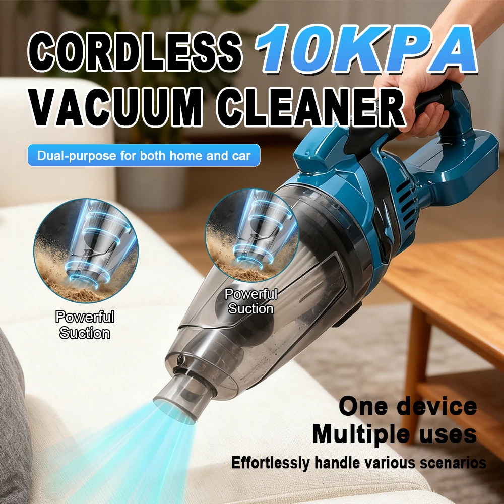 Cordless Lithium Vacuum Cleaner Portable Handheld Powerful Suction Vacuum Cleaner Multifunction Home Cleaning Tool for Makita
