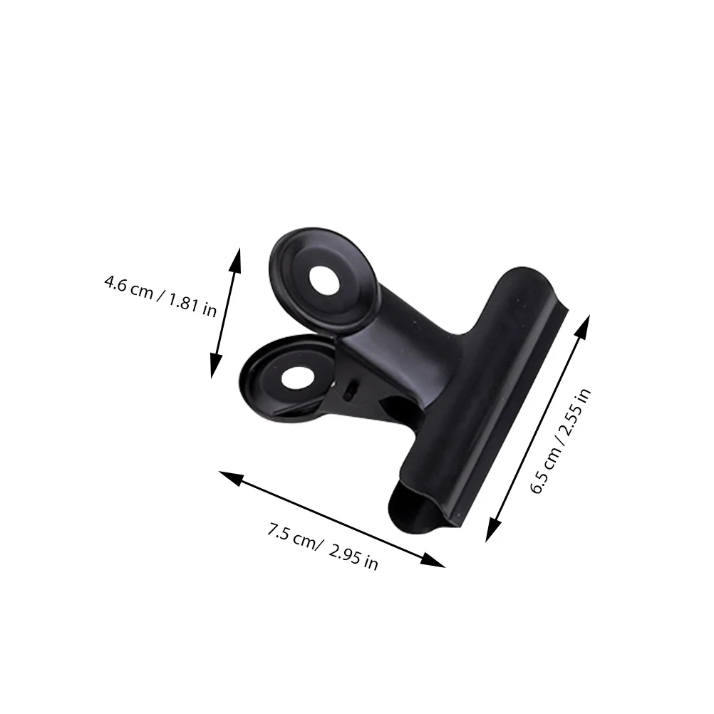 10pcs Note Clamps Metal Paper 75Mm Black Strong Spring Fixing Clips For Office Home Shop Wall Display Document Holder Pin Clips