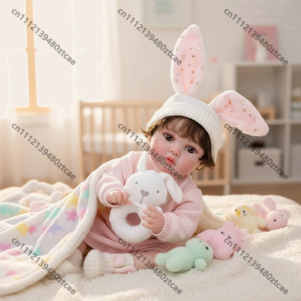 50cm Reborn Baby Doll Soft Silicone Realistic Toddler Toy Kids Educational Companion Gift