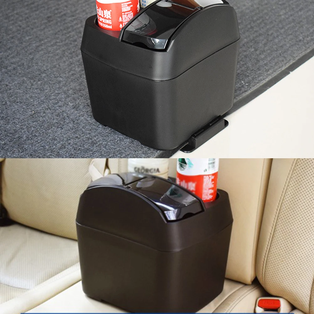 

Convenient Multifunctional Car Trash Bin Large Capacity Waste Container Cup Holder Tissue Box Organizer Black