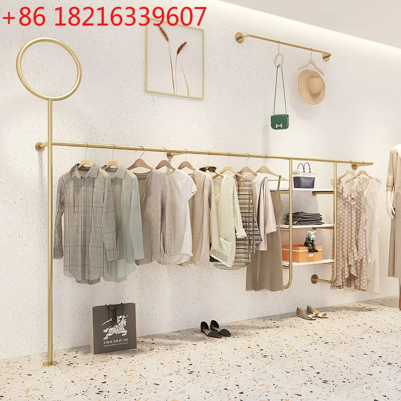 

Clothing store display rack display rack on wall wall wrought iron hanging clothes rack