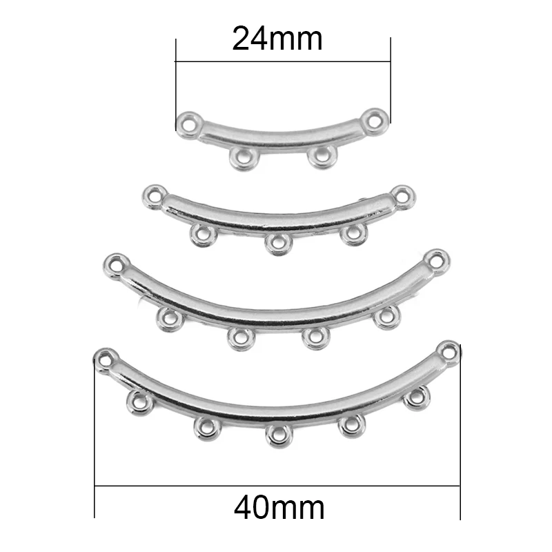 10pcs 2 3 4 5 Loops Stainless Steel Pendants Connectors Clasps PVD Never Fade Pinch Clip Bail Bracelet Findings Jewelry Making