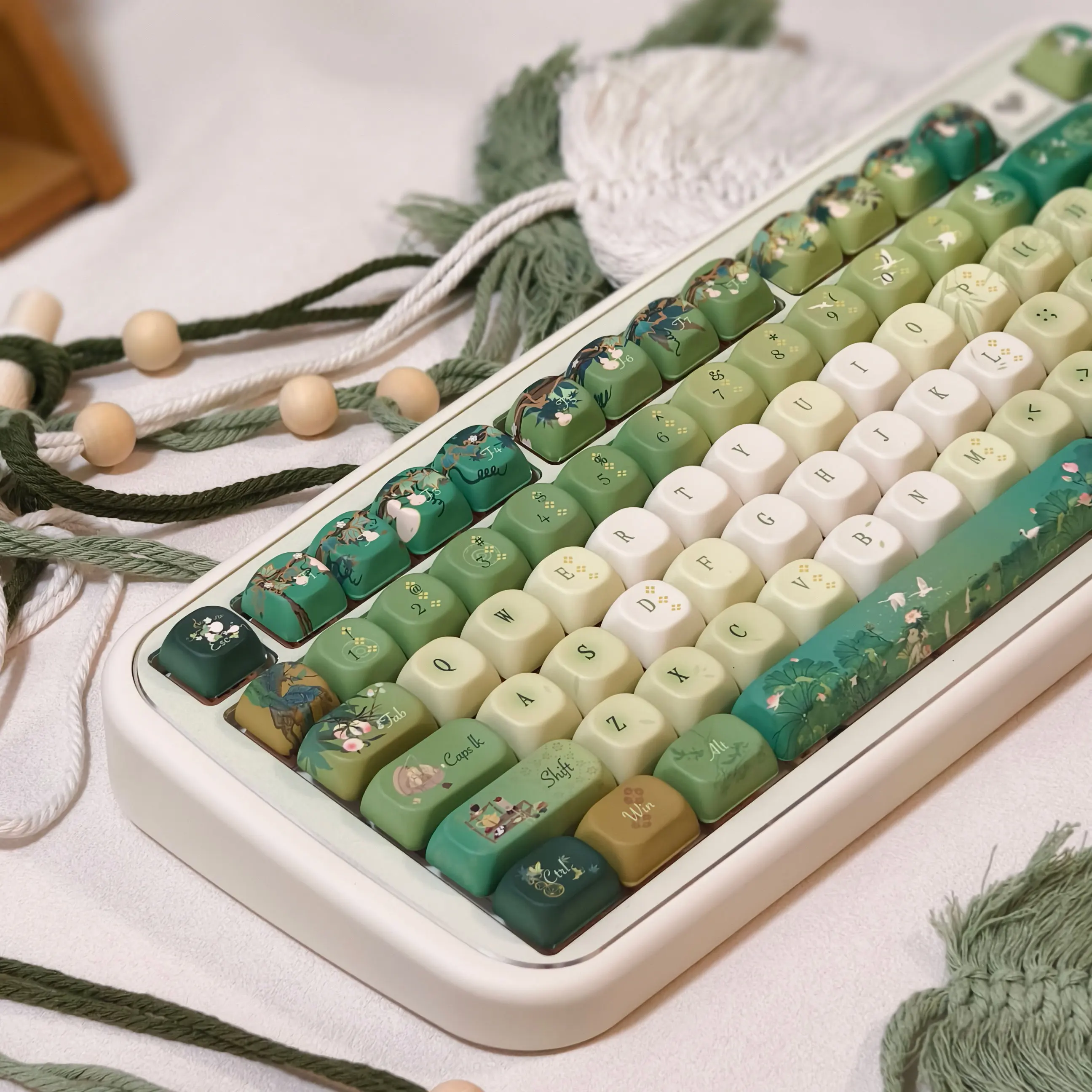 120 Keys MOA Profile Five Side Dye Sublimation PBT Keycaps Custom Keyboard Keycaps for Cherry Gateron MX Switch Gaming Keyboard