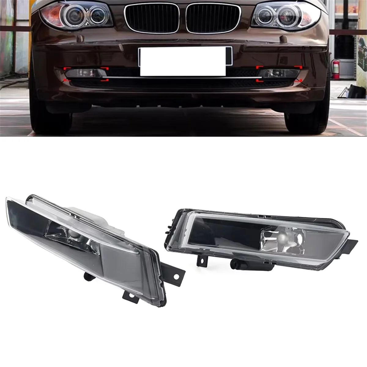 Car Front Bumper Fog Light Without Bulbs for 1 Series E81 E87 2007 2008 2009 2010 2011 2012 Left 63177181287