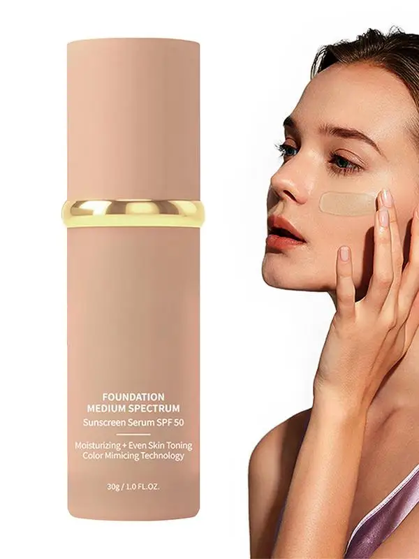 Liquid Foundation Color Changing Skin Tone Concealer 4 In 1 Moisturizing Waterproof High Coverage Base Makeup Cosmetics