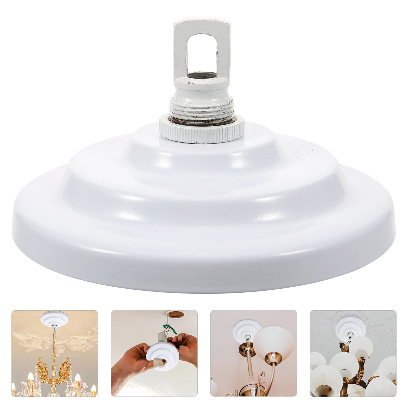 

Chandelier Canopy Round Metal Ceiling Plate For Pendant Lamp Light Fixture Cover Canopy With Hook Hanging Bracket