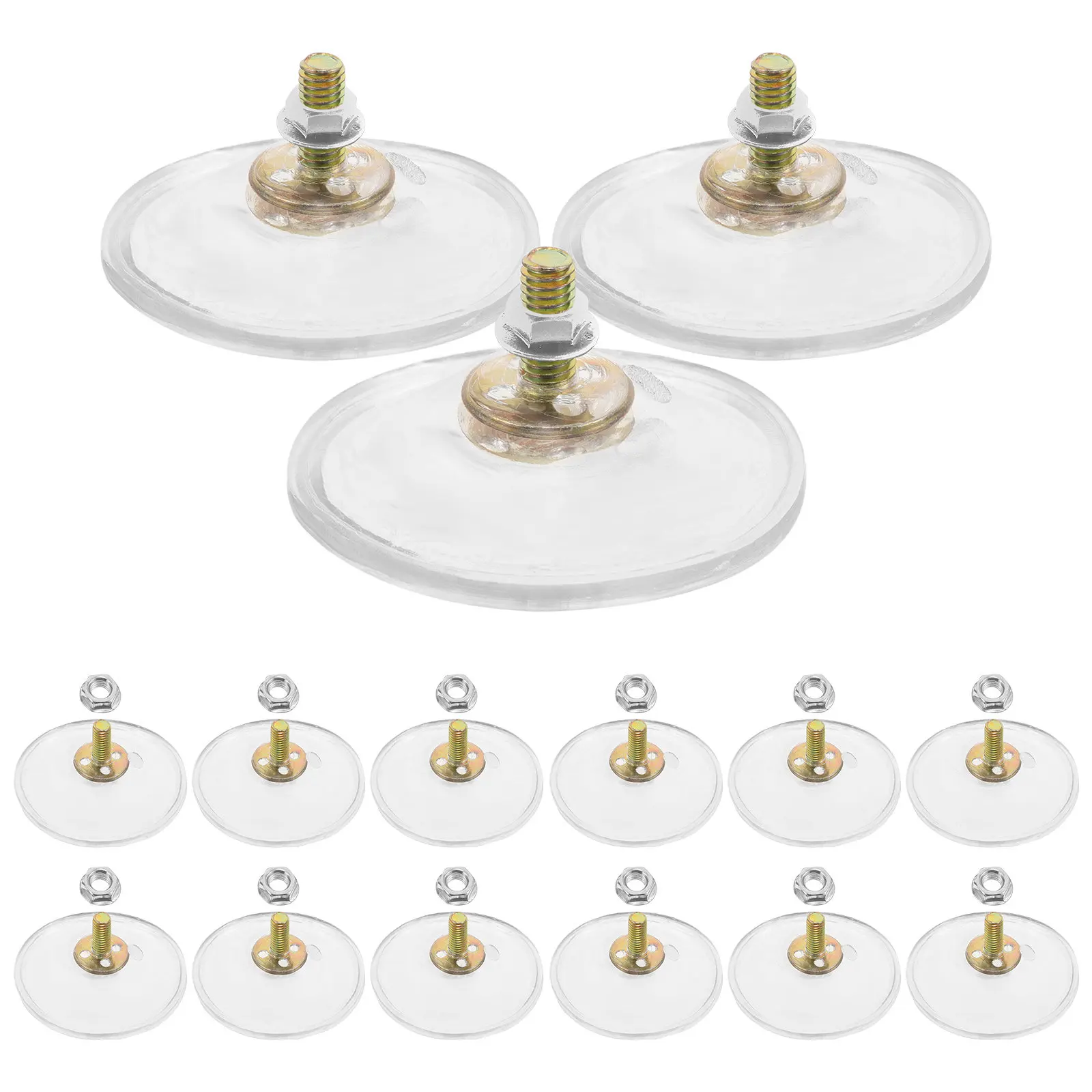 15Pcs Strong Suction Cup Hooks Adhesive Clear PVC Sucker Pads 55Mm Heavy Duty Threaded Suction Cups Bathroom Glass Mount Holder
