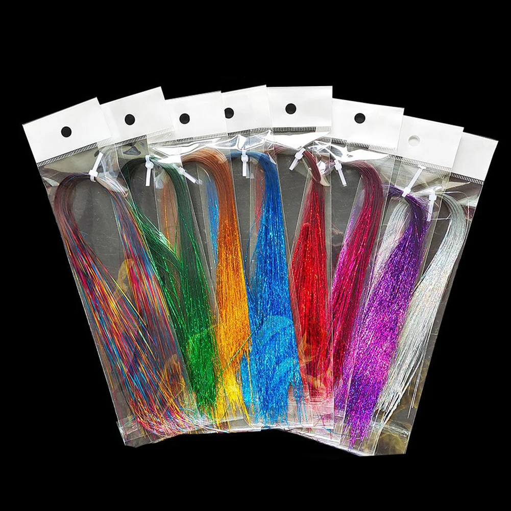 Fly Bait Tying Bright Silk Fly Fishing Lure Hooks Tying Trout Bait DIY Material Soft Holographic Flash Parts