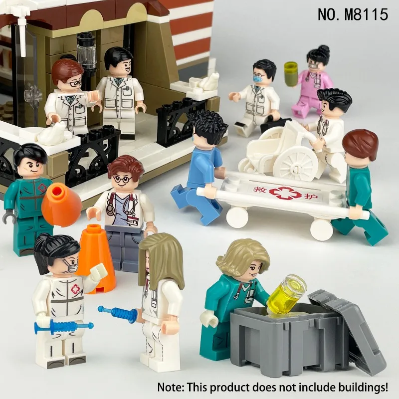

M8115 Doctor Nurse Series Occupational Small Doll Doctor Nurse Doll Small Particle Assembly Building Block Toy