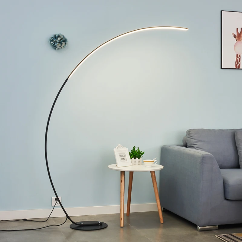 Arc RGB Floor Lamps Black White C Remote Floor Lights Nordic LED Corner Light for Dining Living Room Decor Indoor Lighting