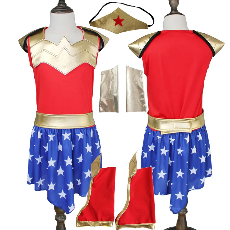 Kids Superhero Cosplay Costumes Super Girls Dress Superwoman Dress Super Hero Halloween Clothes image 5