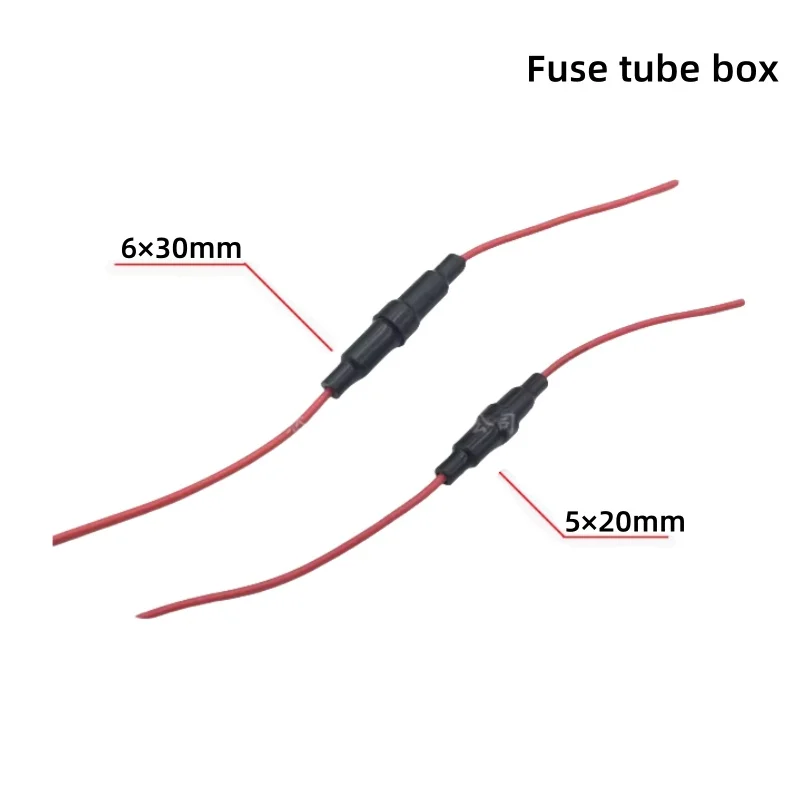 

5x20/6x30mm Fuse Holder/Box/Cover/Base With 18/20/22AWG Wire Built-in Spring Overload Protection