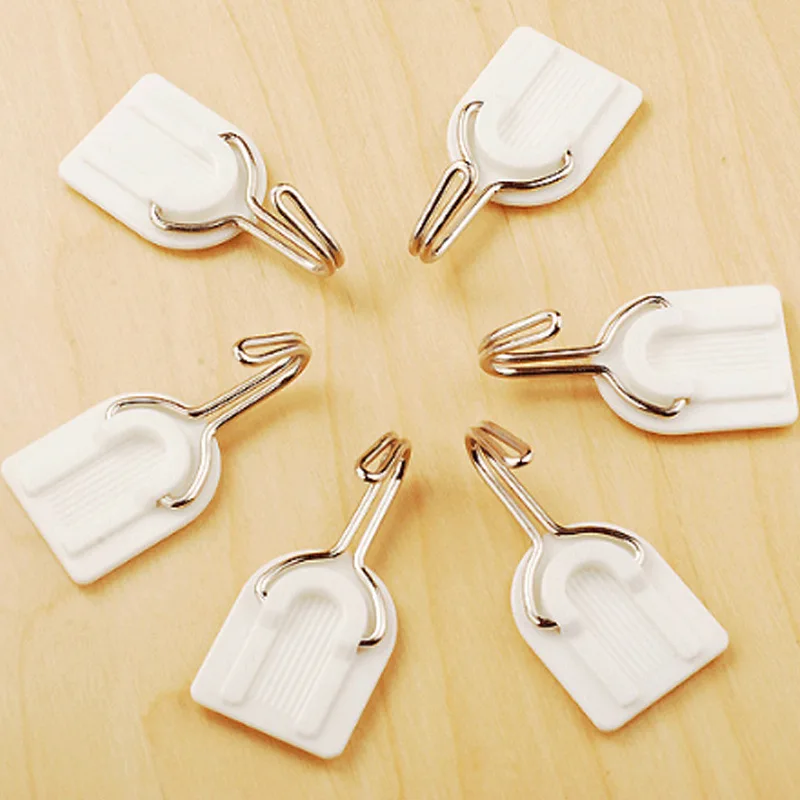 12/24Pcs/Lot No Drill Wall Hooks Self Adhesive for Hanging Bathroom Kitchen Towel Clothes 6Pcs/pack