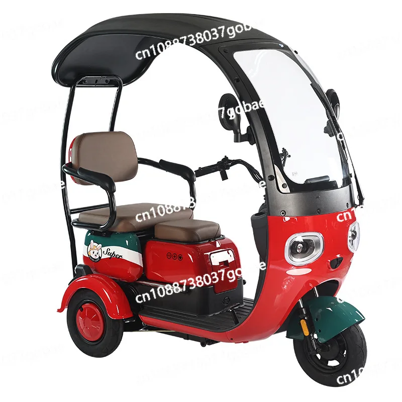 New Recreational Electric Tricycle with Shed, Adult Women Pick Up and Drop Off Children, Elderly Scooter, High-power Battery Car