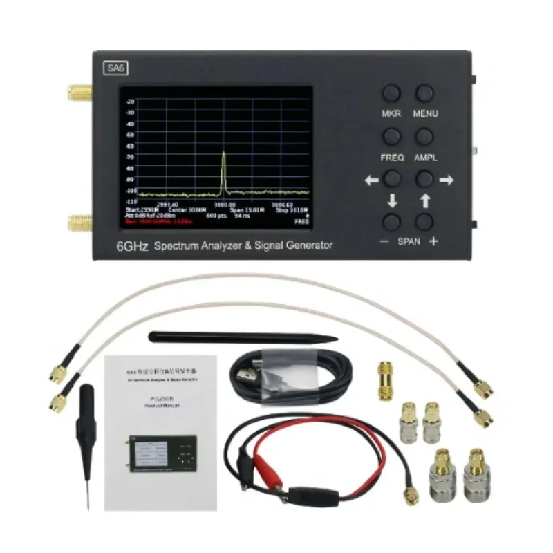 SA6 Spectrum Analyzer 35-6200Mhz Handheld Wireless Signal Tester WiFi