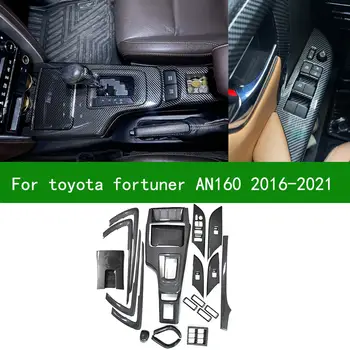 適用於豐田 Fortuner AN160 2016-2021 的碳纖維中控台蓋板內裝把手換檔桿電動車窗開關裝飾條(2018 2019 年)。 10 最佳銷售 碳纖維豐田Fortuner - №2