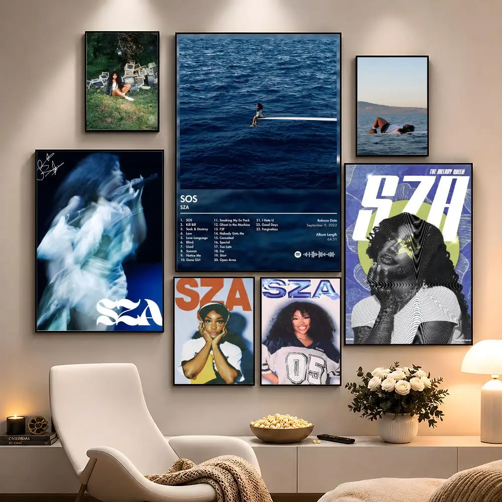 Singer SZA R&B Soul Aesthetic Poster Peel And Stick Wall Art PP Waterproof HD Bedroom Living Room Home Decor Gift