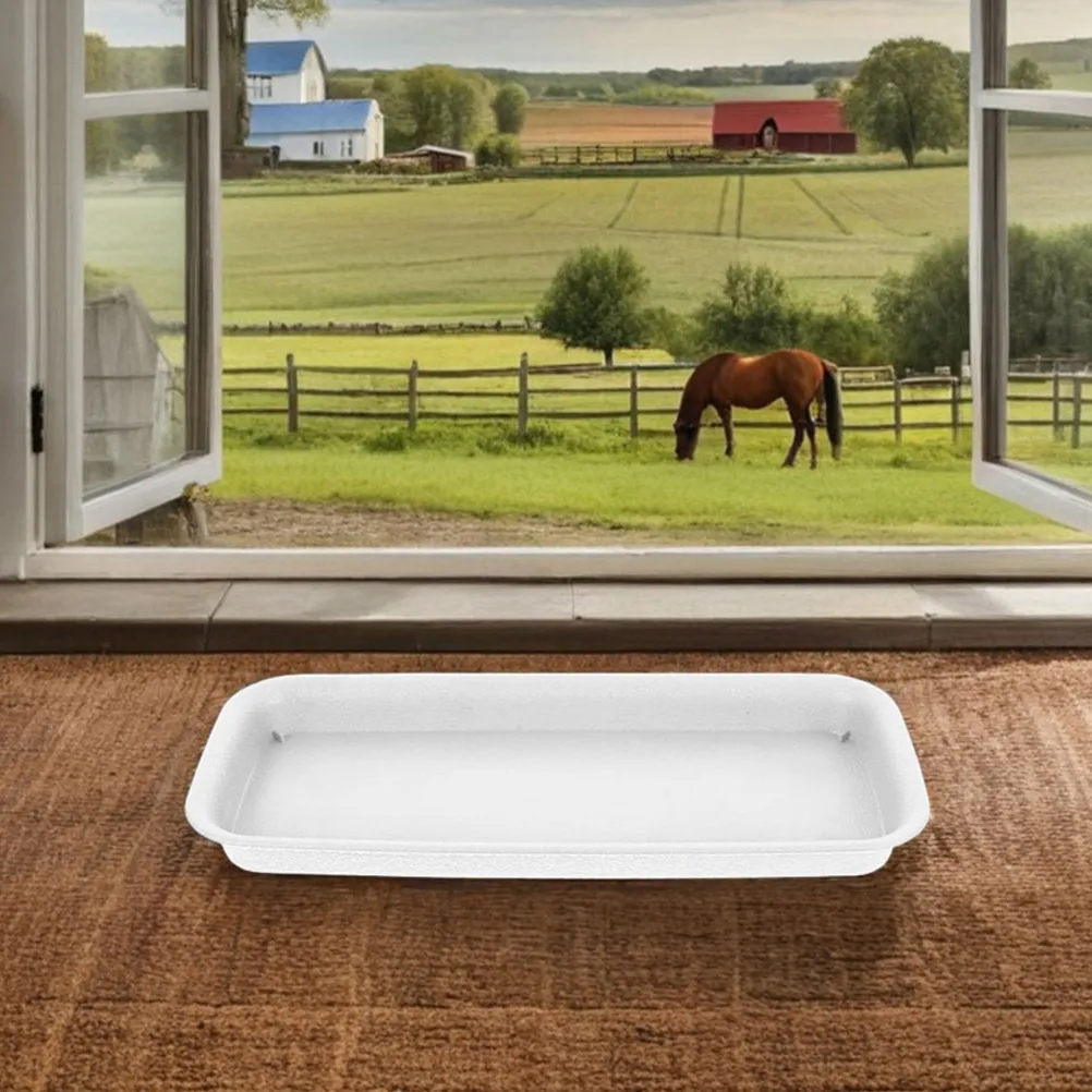 

2 шт. прямоугольные поддоны для цветочных горшков из смолы, для использования в помещении и на улице, с функцией сбора воды, современная подставка для растений для сада