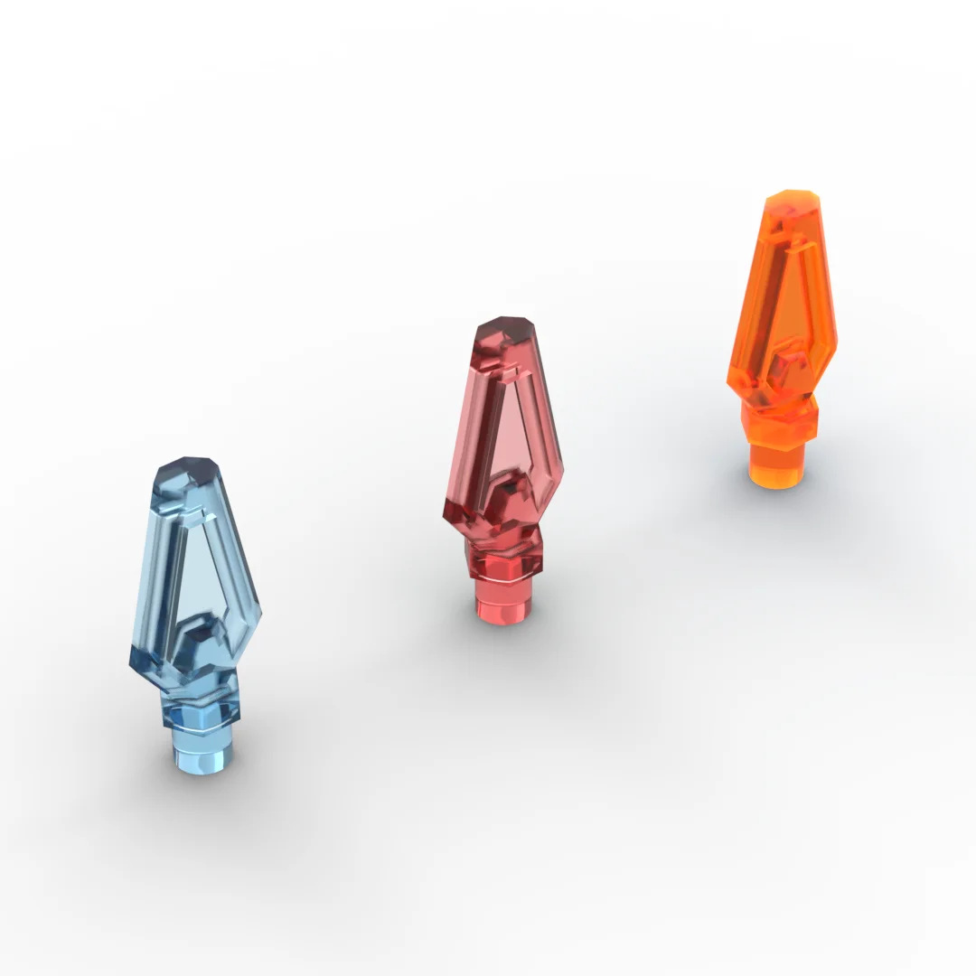 Small Brick Building Blocks MOC 27257 with Handle Diamond-shaped Spearhead Figure MOC Assembly Toy Accessories DIY