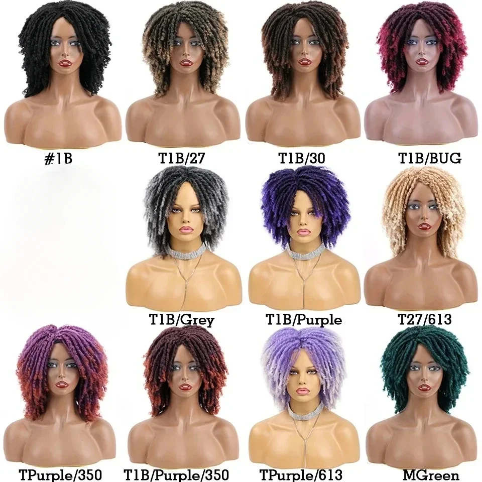 Women\'s 6-inch Curly Twisted Wig Dreamlock Wig Stick Crochet Wig Synthetic African Curly Hair Headband