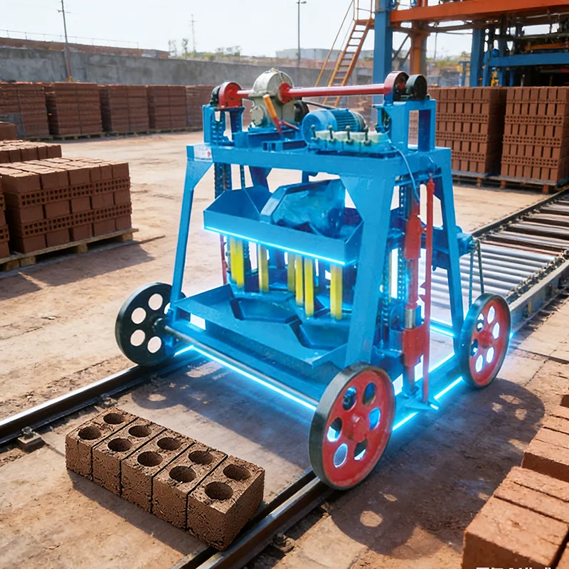 Customized Brick Making Machine Mobile Concrete Block Maker Machine Semi Automatic Cement Brick Molding Machinery For Outdoor